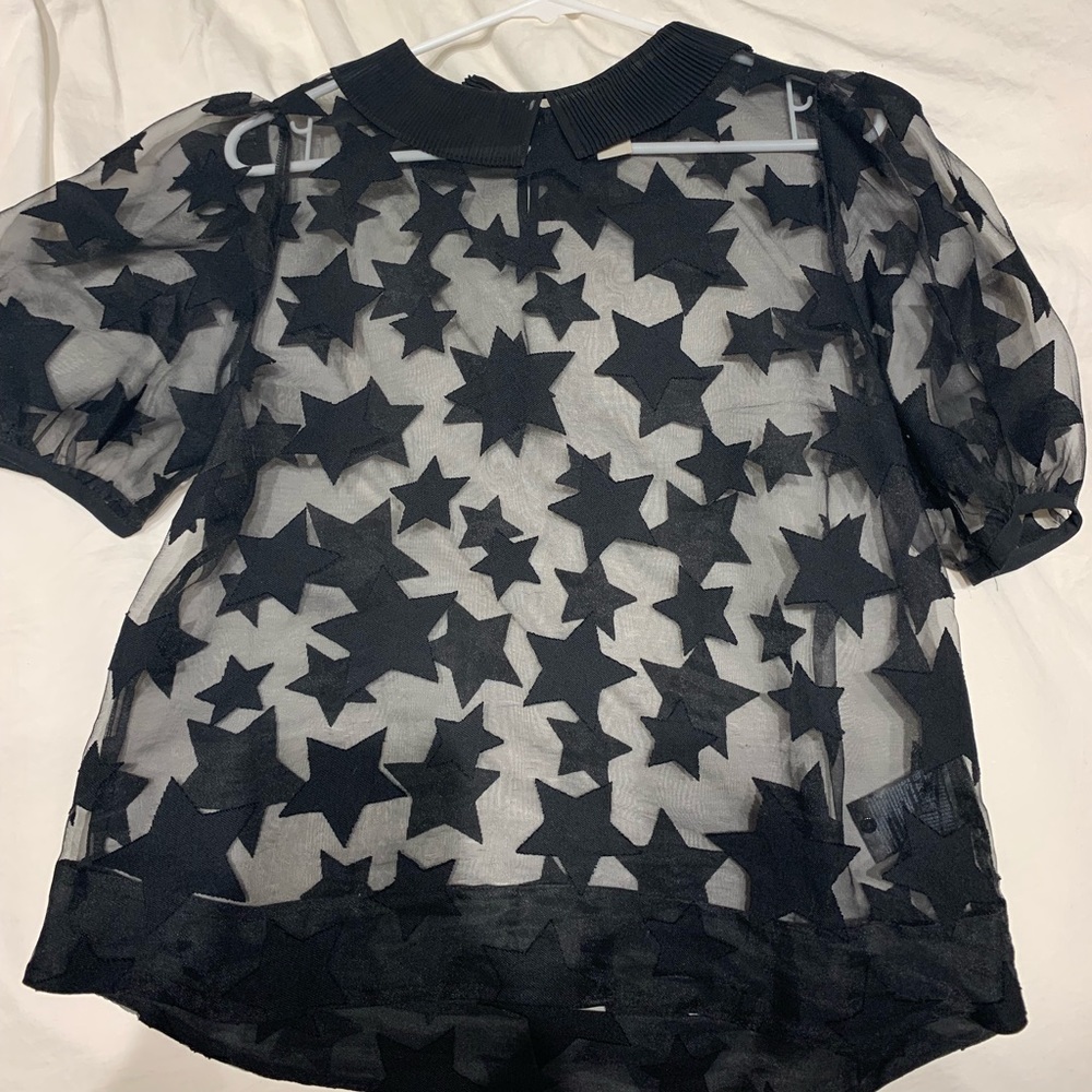 sheer star collared blouse
